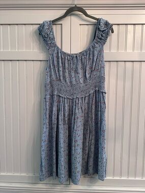 Levi's Light Blue Floral Sundress with Pink Accents Size L
